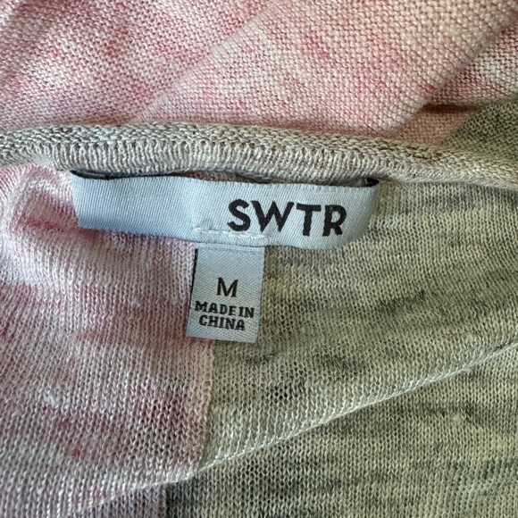 SWTR Linen Color Block Sweater Size Medium - Picture 9 of 10